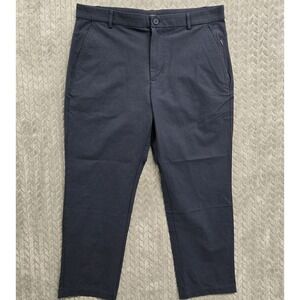 Brady Pants Mens 34x28 Navy‎ Blue Performance Stretch Golf Flat Front Zip Pocket